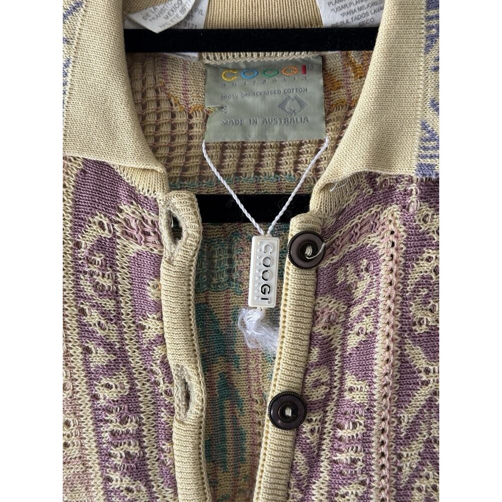 Vtg Coogi Cardigan Short Sleeve 3D Textured Womens Sweater Jumper Sz Small NOS - Picture 5 of 6